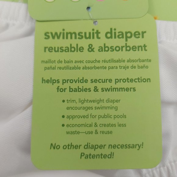 Green Sprouts Baby Swim Diaper Reusable Absorbent 24 Months White Beach Pool - Picture 9 of 10
